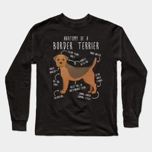 Border Terrier Grizzle and Tan Dog Anatomy Long Sleeve T-Shirt